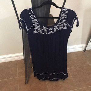 Forever 21 Tribal Print Navy/White Sundress